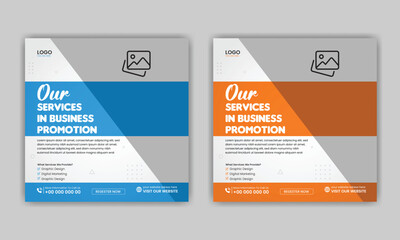 Creative digital business promotion social media post template design vector