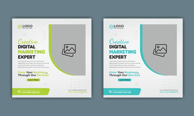 Corporate digital marketing banner for social media post template, modern banner