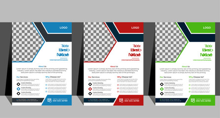 Business Flyer Layout in three Colors |
