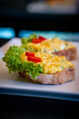 Closeup of delicious sandwiches