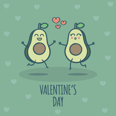 Cute Couple Avocados In Love