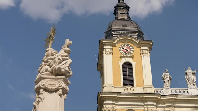Yellow building of Roman Catholic Archdiocese of Kalocsa-Kecskemet, Kalocsa, Hungary