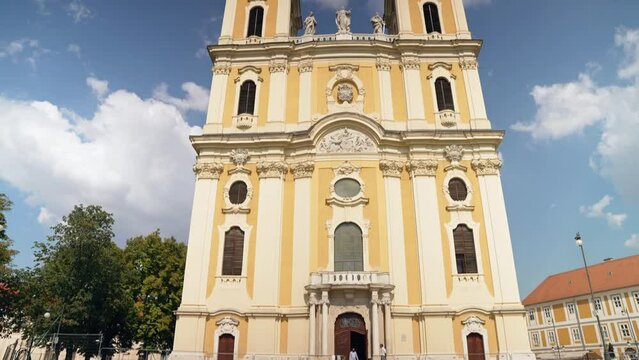 Yellow building of Roman Catholic Archdiocese of Kalocsa-Kecskemet, Kalocsa, Hungary
