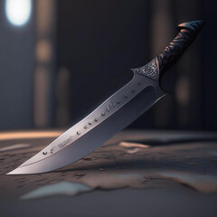 beautiful handmade knife on the table