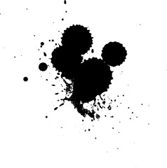 black drop ink splatter splash watercolor in grunge graphic element