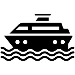 ferry boat, vessel, cruise ship, vector icons for web design, app, banner, flyer and digital marketing.