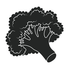 Broccoli vector icon.Black vector icon isolated on white background broccoli.