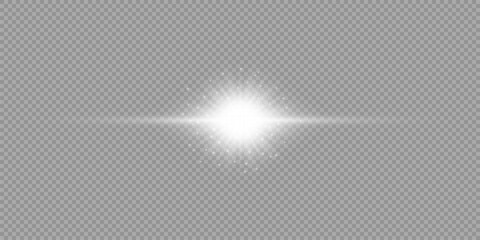 White horizontal light effect of lens flares