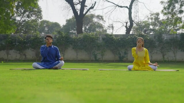 Anulom Vilom Pranayam or Yoga or breathing exercise