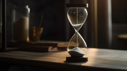 beautiful hourglass with sand Generative AI - obrazy, fototapety, plakaty