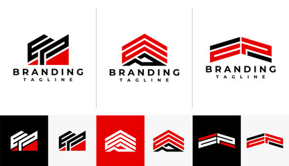 Minimalist company line letter E P EP logo design