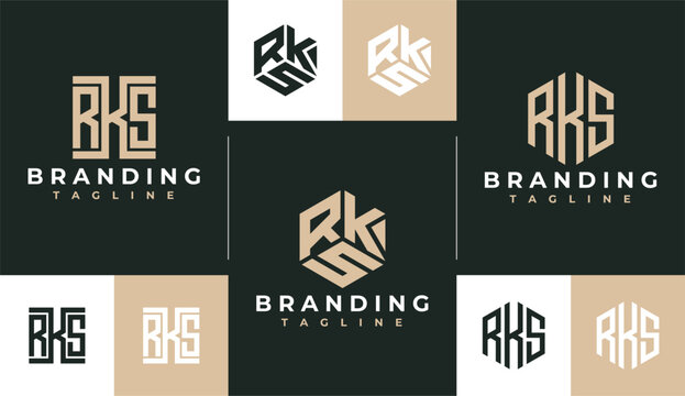Luxury line company letter R K S RKS logo design