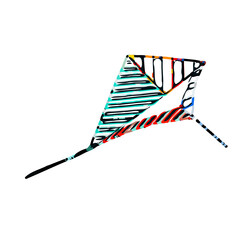 Color sketch of a kite with transparent background