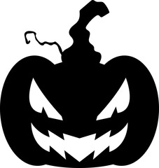 black silhouette pumpkin evil ghost halloween decoration element horror