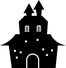 black horror house castle halloween decoration element