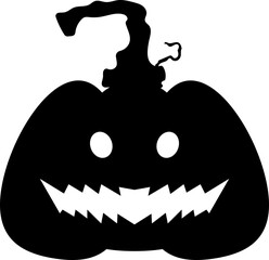 evil spooky pumpkin black silhouette halloween decoration element