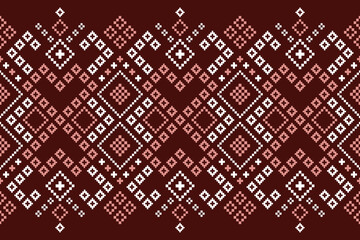 Red traditional ethnic pattern paisley flower Ikat background abstract Aztec African Indonesian Indian seamless pattern for fabric print cloth dress carpet curtains and sarong