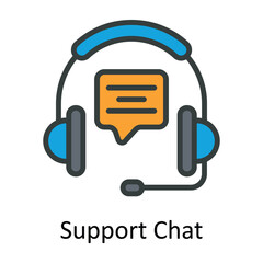 Support Chat Vector Fill outline Icon Design illustration. Seo and web Symbol on White background EPS 10 File