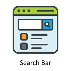 Search Bar Vector Fill outline Icon Design illustration. Seo and web Symbol on White background EPS 10 File