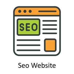 Seo Website Vector Fill outline Icon Design illustration. Seo and web Symbol on White background EPS 10 File