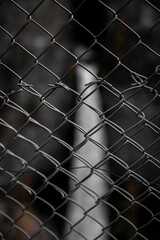 Fototapeta premium Blurry shot of a waterfall behind a net