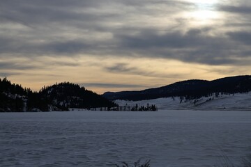 Evening shot over hills