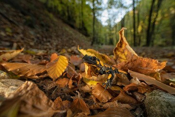Closeup of fallen autumn leaves