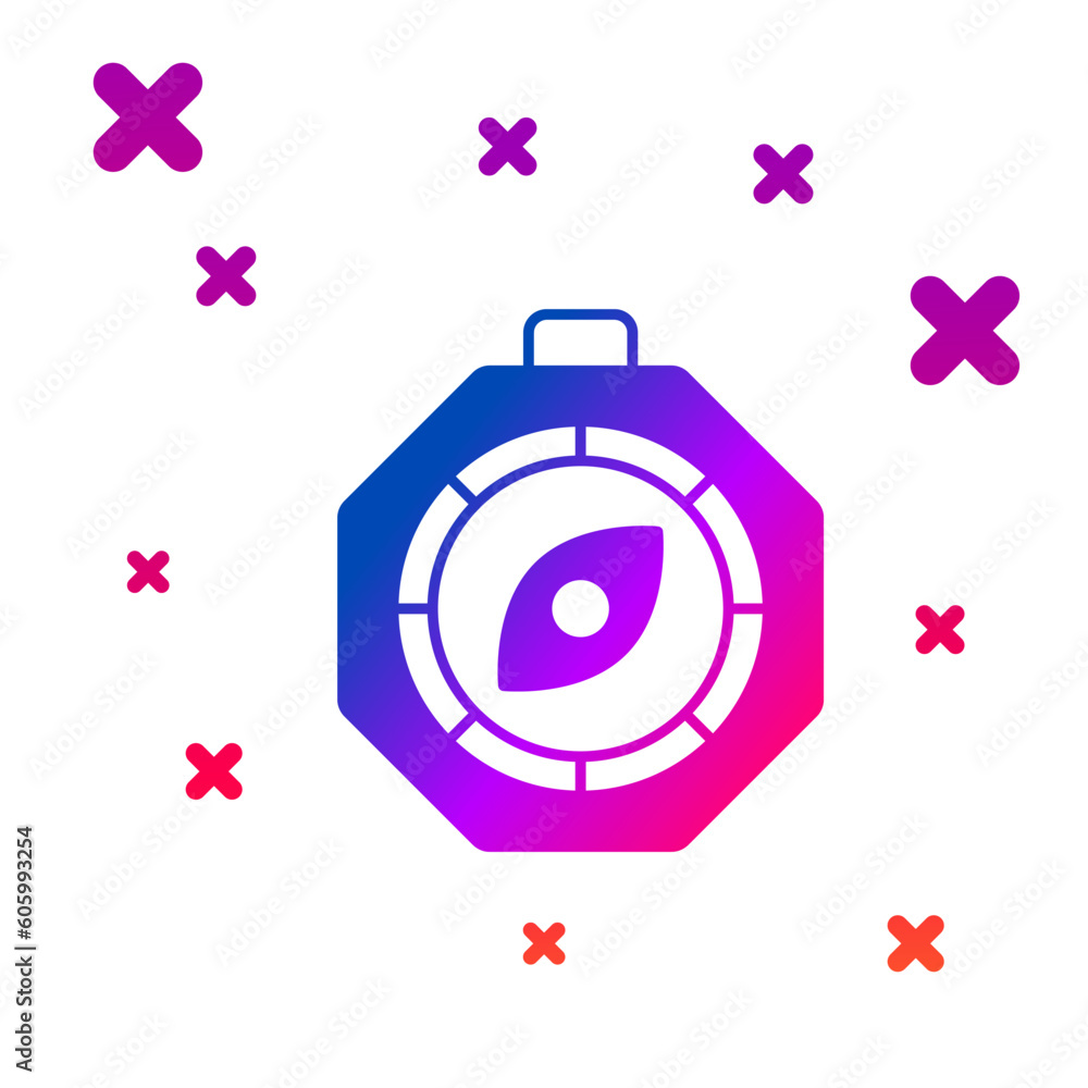 Poster color compass icon isolated on white background. windrose navigation symbol. wind rose sign. gradien