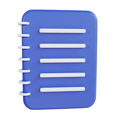 3d icon notepad isolated on transparent background