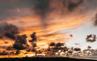 Scenic landscape during sunset