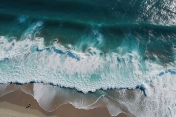 Waves breaking on the beach