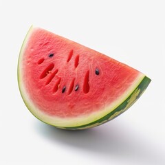 Delicious Slice of Watermelon on a White Background. Generative AI