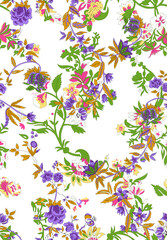 seamless floral pattern outline wallpaper design 