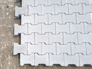 interlocking concrete block pavement assembly
