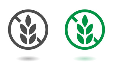 gluten free food allergy product dietary label flat vector icons