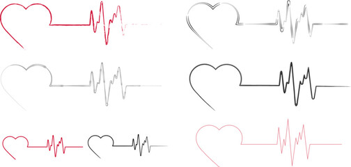 Heart and heartbeat. Heart Beat pulse line concept. Medical cardiology vector icon