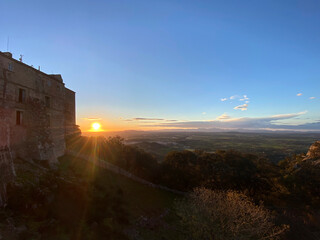 Fototapeta premium Sunset on the Santuari de Sant Salvador Monastery, Felanitx