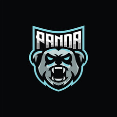 panda esport logo design illustration