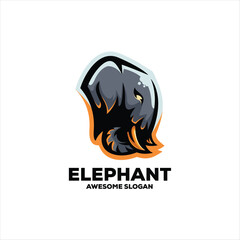 elephant esport logo design illustration