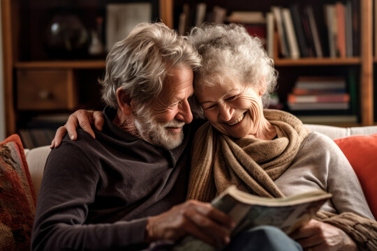 Portrait of an aged couple showcasing their love with a tender hug..