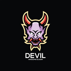 devil esport mascot logo desin illustration