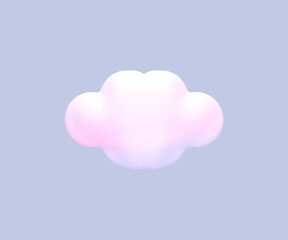 3d rendered cartoon cloud on a slate gray background.