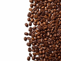 coffee beans on white background ,Generative AI