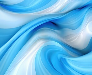 Abstract background with blue glowing waves by Generative AI
