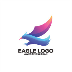 eagle colorful gradient logo design