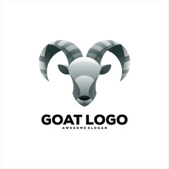 goat illustration gradient logo design