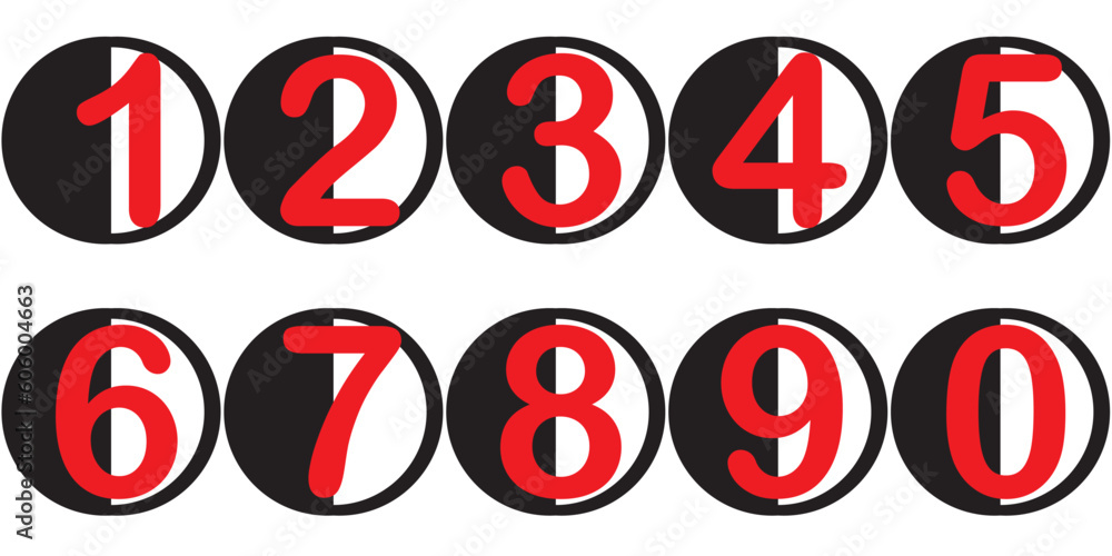 Poster various kinds of custom vector numbers (9)