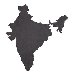 map of India on old black grunge paper	