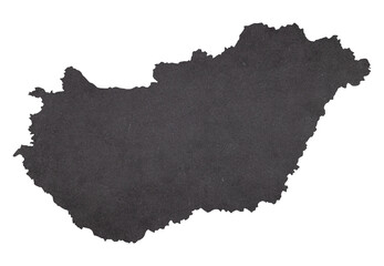 map of Hungary on old black grunge paper	