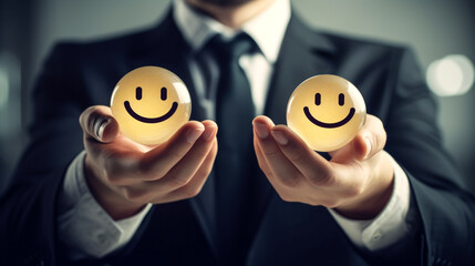 businessman with smiley face